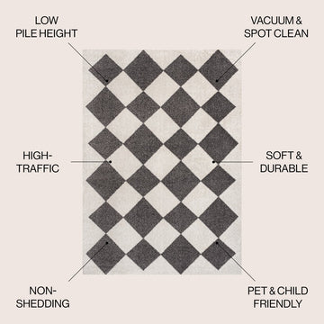 Draper Classic Geometric Diamond Pattern Area Rug